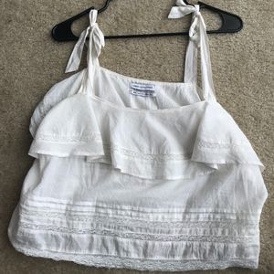Medium Urban Outfitters White Lacy Top